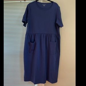 Appleseed’s Petite Large Navy Blue Dress with Pockets